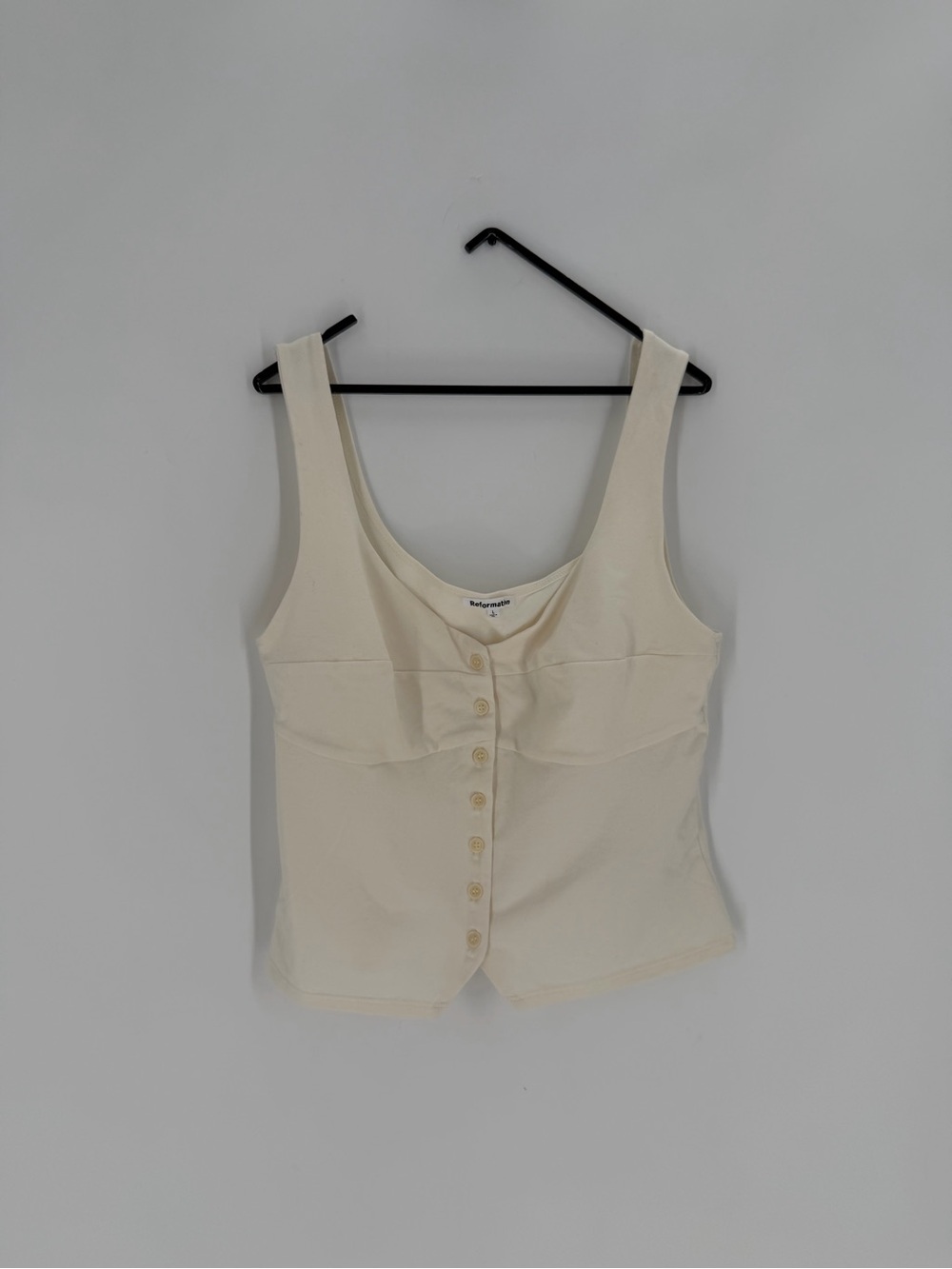 Reformation Donna Knit Tank In Ivory